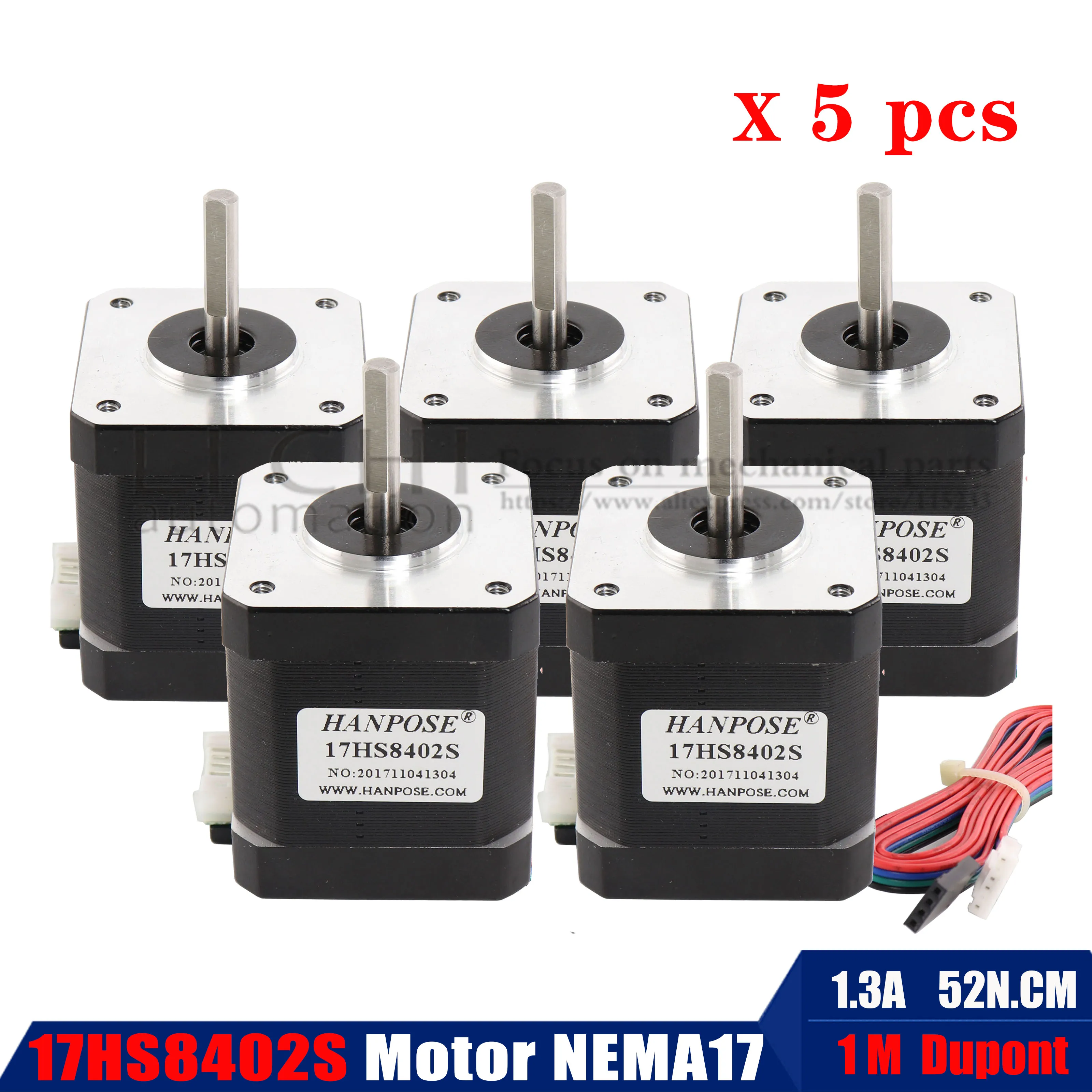5 шт. 17HS8402S-D Nema 17 шаговый двигатель 42x48 мм для 3D-принтера с ЧПУ 42 двигателя