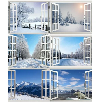 

HUACAN Painting By Number Winter Scenery Acrylic Modern Wall Art Pictures By Number Canvas Snow Kits Handpainted Unique Gift