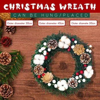 

Christmas Wreath Door Wall Ornament Garland Decoration Christmas Present adornos navidenos 2020 tree ornaments