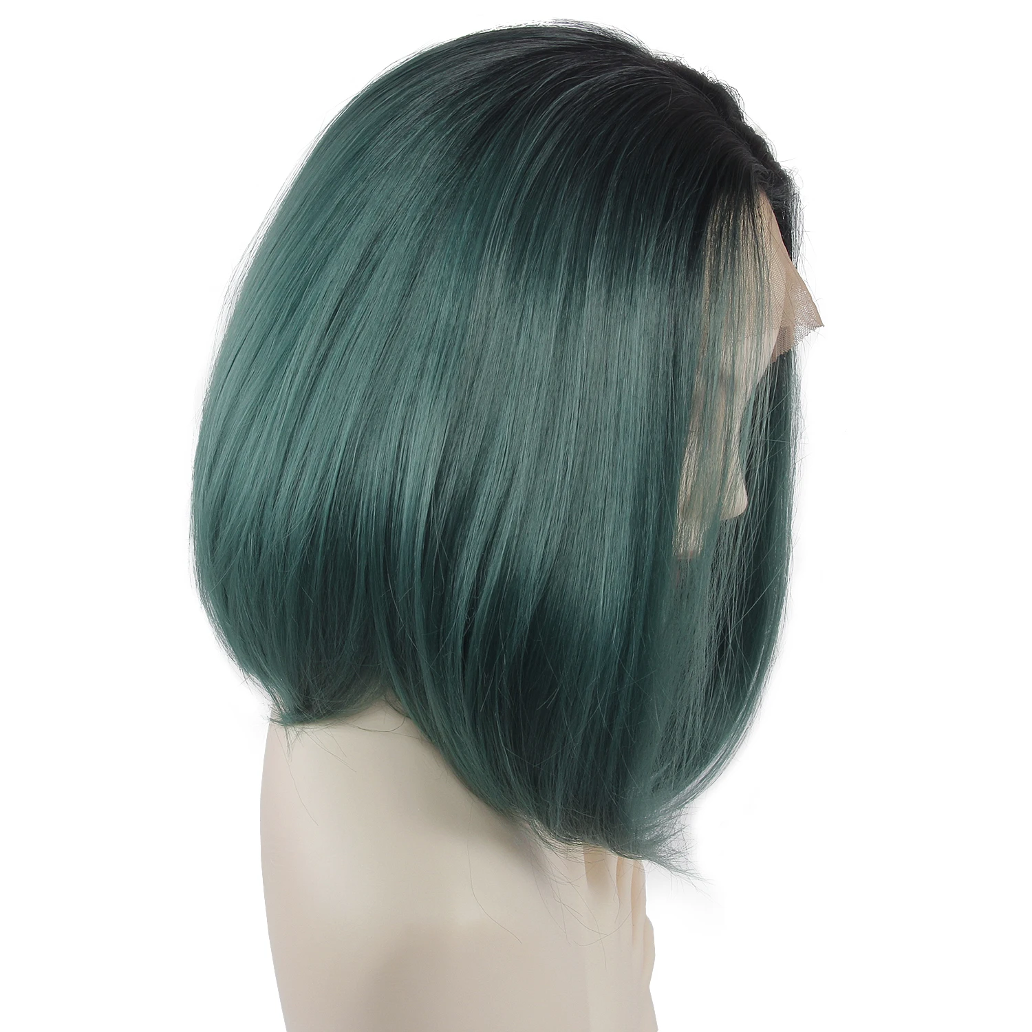 Зеленый кружевной боб парики для женщин синтетические волосы парики Косплей Клубная одежда фронтальные кружевные парики Волнистые Волосы