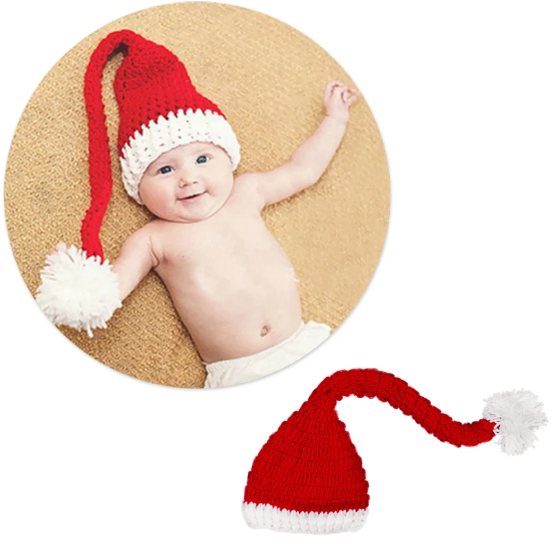 Детская шапка ручной вязки; Праздничная Рождественская шапка; зимние шапки для мальчиков и девочек; милая шапочка; P31B
