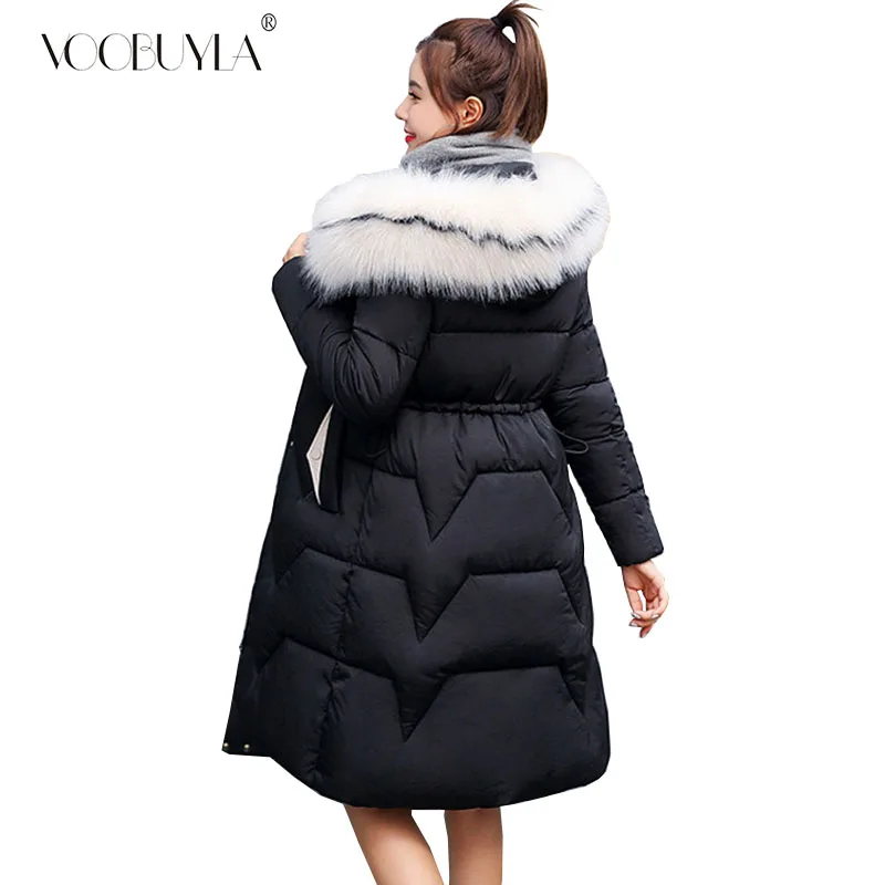 Voobuyla X-Long 2019 Fashion Slim Women Winter Jacket Cotton Padded Warm Thicken Ladies Coat Long Coats Parka Womens Jackets | Женская
