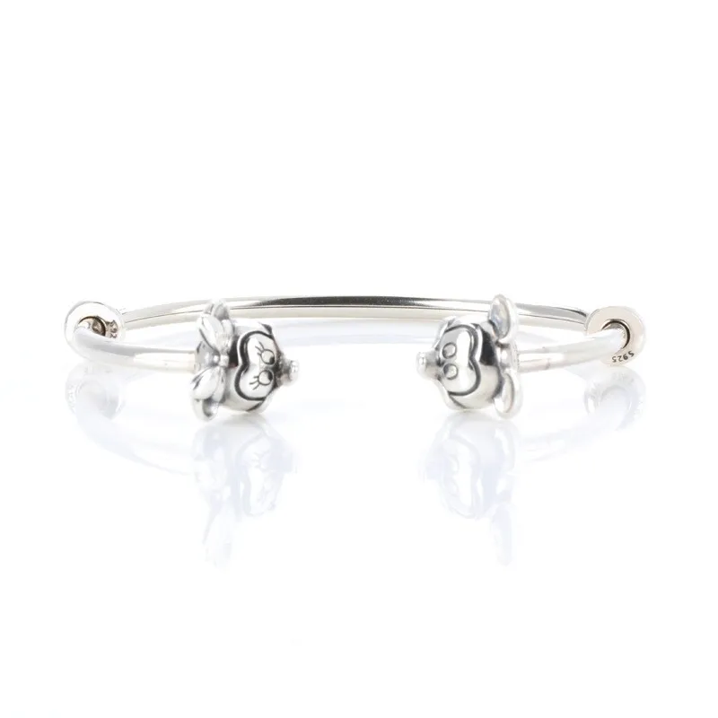 

Original 925 Sterling Silver Bracelet Creative Mickey Minnie Bracelet Fit European Charm Bracelets Women Jewelry