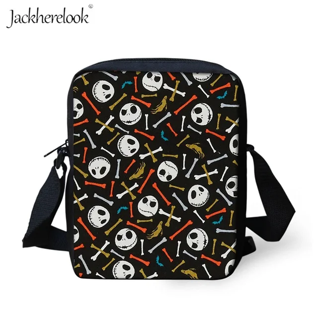 Jackherelook Girls Daily Crossbody Bag The Nightmare Before Christmas Handbags Cartoon Shoulder Messenger Bag Satchels Mochila - Color: HK712E