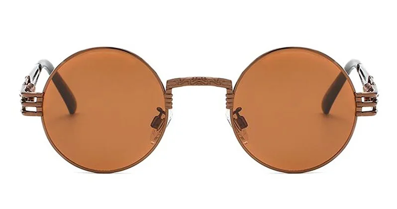 MAXJULI Steampunk Round Sunglasses for Men Women Alloy Eyeglasses Circle Shape Brand Designer Sun glasses Mirror UV_voghion.com