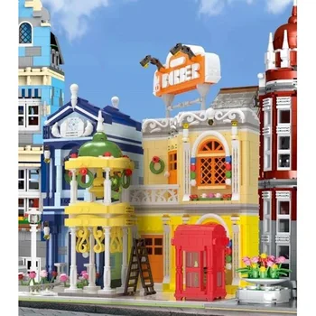

2192+Pcs Barber Shop MOC Small Particle Building Block Assembled Stem Toy Compatible With 100% Brands Model Educational Toy Gift