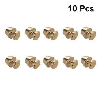 

10pcs DIY Screw Nail Fine Copper Tower Head Studs Screw Base Hardware Copper Studs Accessories for Bags Making (Golden)