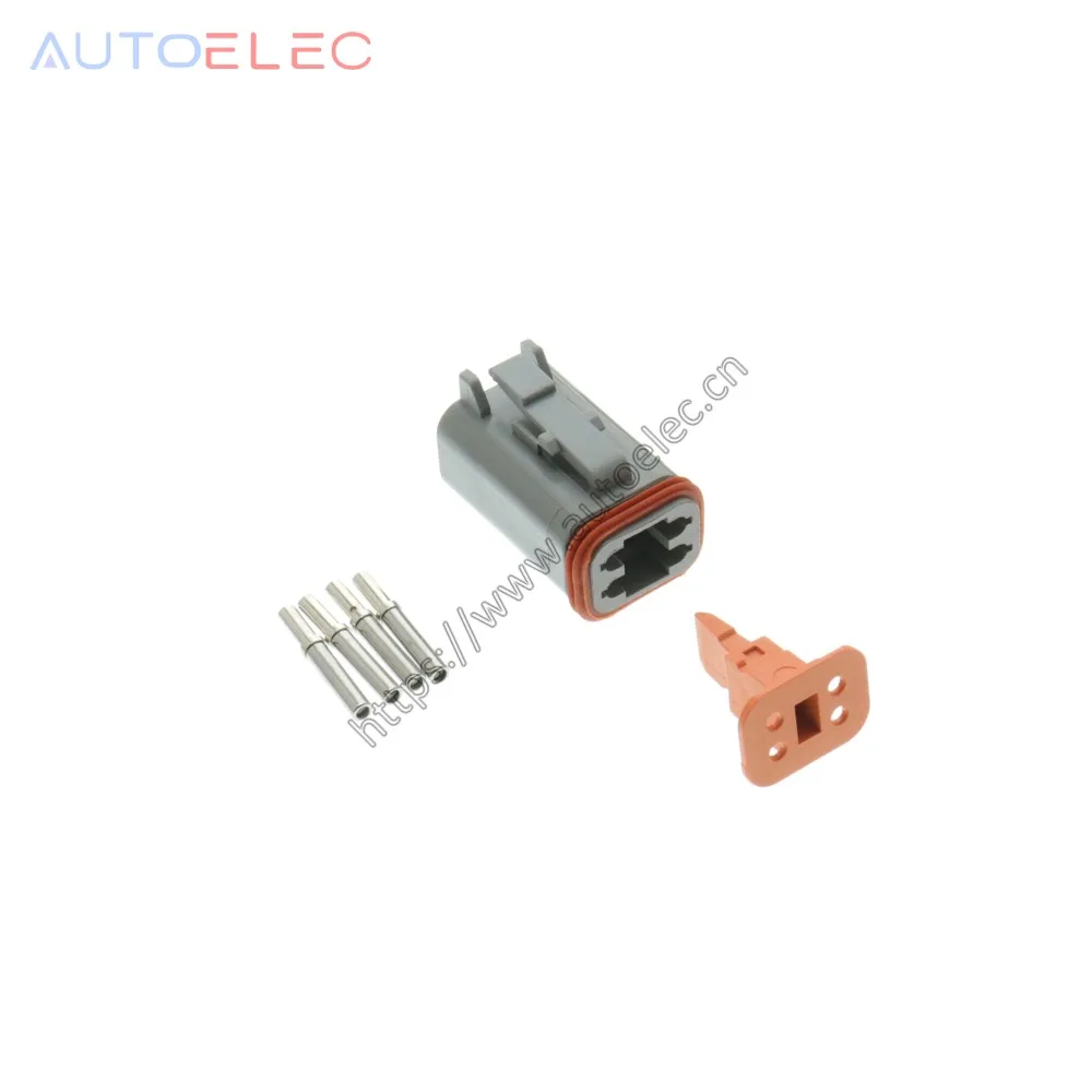 100 Kits DT06-4S 4Pin waterproof Wire Connector solid Crimper terminals for SOLENOID VALVES boats KOMATSU excavator