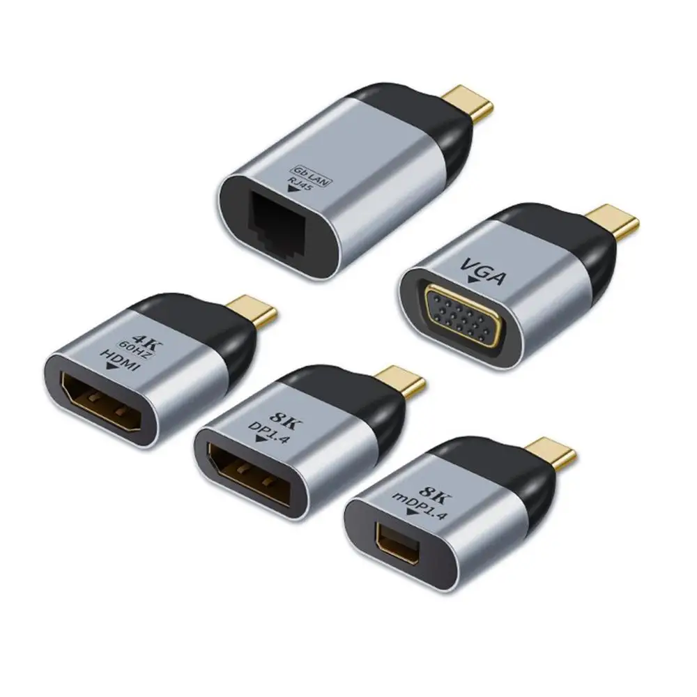 2020 Новый Тип с разъемами типа C и Hdmi/Vga/DP/RJ45/дисплейный порт MiniDP HD видео конвертер 4K