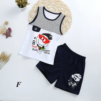 

Fashionable Child's Sleepwear Cotton Pajamas Sets For Boy/Girls Cartoon printed Baby Clothes T-shirt+Shorts set kids clothes