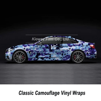 

Camo Sticker Bomb Vinyl Wrap blue White Digital Camouflage Vinyl Bubble Free wrapping film 5m/10m/18m