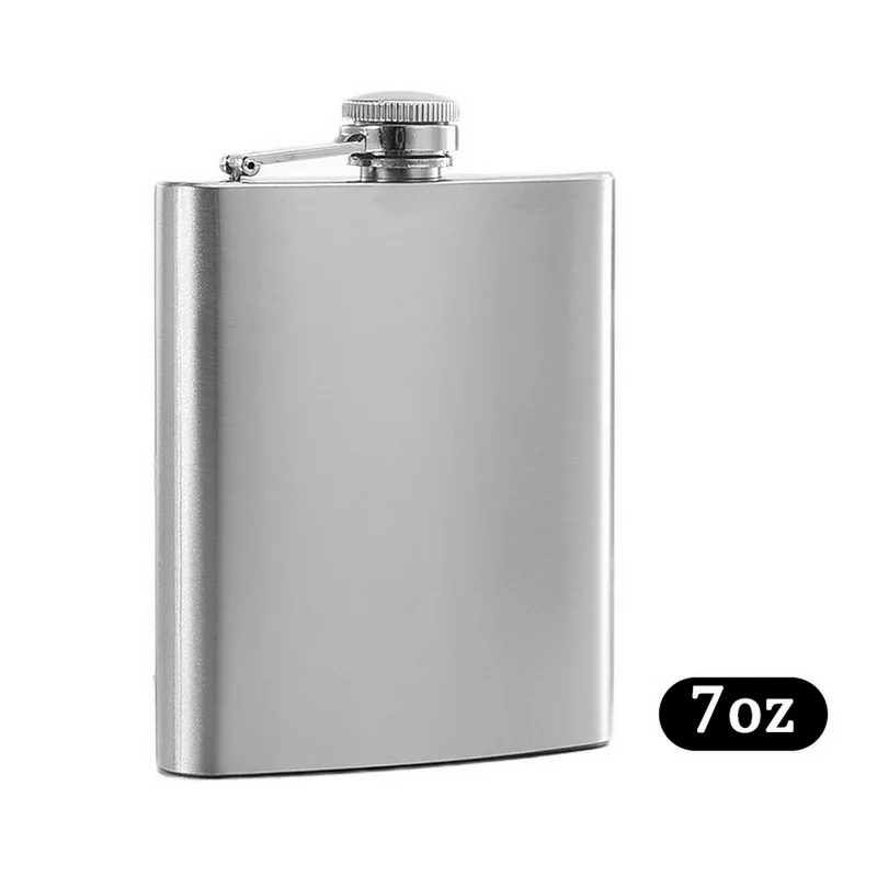 7 oz Нержавеющая сталь плоская фляжка с воронкой для ликера, произведенный на одной винокурне вина 1/2/4/5/6/7/8/9/10 Оз на открытом воздухе Портативный карман с двойными стенками из нержавеющей стали бутылка алкоголя - Цвет: 7 oz