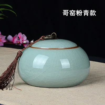 Longquan Celadon большой размер резервуар для хранения ручной работы керамический чайный Caddy набор портативный контейнер пуэр чай герметичные банки - Цвет: B-S SIZE