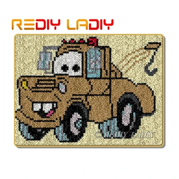 

Latch Hook Rug Kits Crocheting Carpet Rug Cartoon Crane Acrylic Yarn Pre-Printed Canvas Cushion Mat Crochet Wall Tapestry Crafts