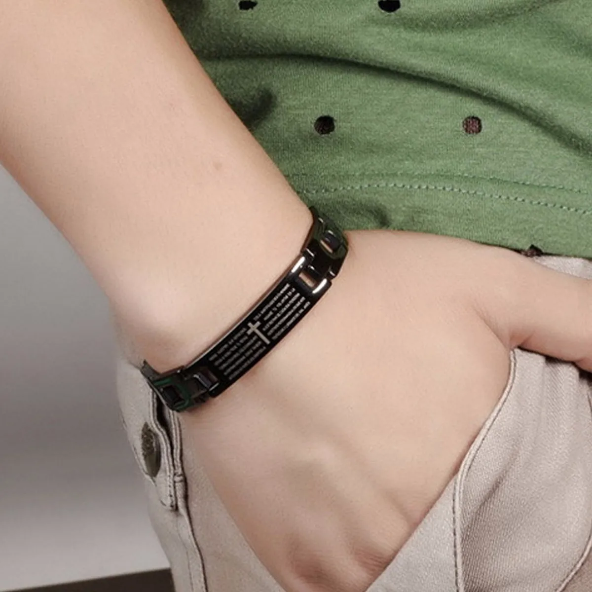 Men Black Golf Titanium Stainless Steel ION Magnetic Arthritis Energy Bracelet Fashion Jewelry New