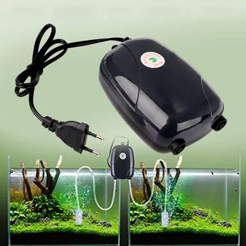

220V Ultra Silent Aquarium Air Pump for Fish Tank Nano Air Compressor with 2 Air Stones with 2M Silicone Tubes Hydroponics Pumps