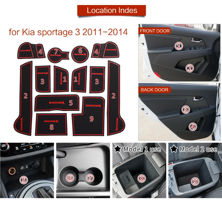Car Gate Slot Cup Mat for KIA Sportage 3 2011 2012 2013 2014 2015 Door Groove Mats Anti-Slip Cup pad Cover Interior Accessories Car Gate Slot Cup Mat for KIA Sportage 3 2011 2012 2013 2014 2015 Door Groove Mats Anti-Slip Cup pad Cover Interior Accessories