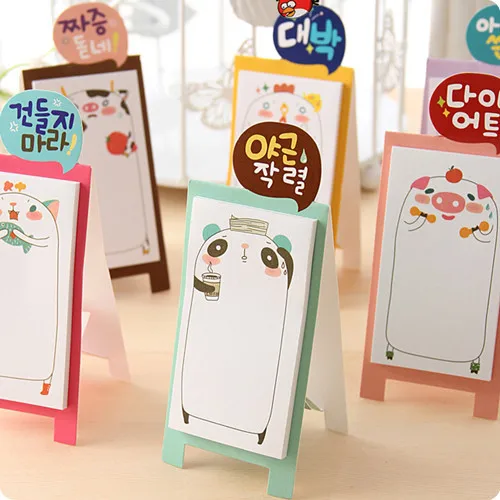 

Coloffice Cartoon Cute Vertical N Times Sticky Notes Paper Office Desktop Message Sticker Students Memo Pad Random Color ,1 PC