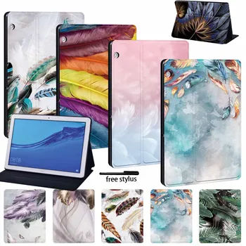 

Shockproof Tablet Case For Huawei MediaPad T3 8.0 /T3 10 /T5 10 Slim Pu Leather Anti-fall Feather series Tablet Case+Free Stylus
