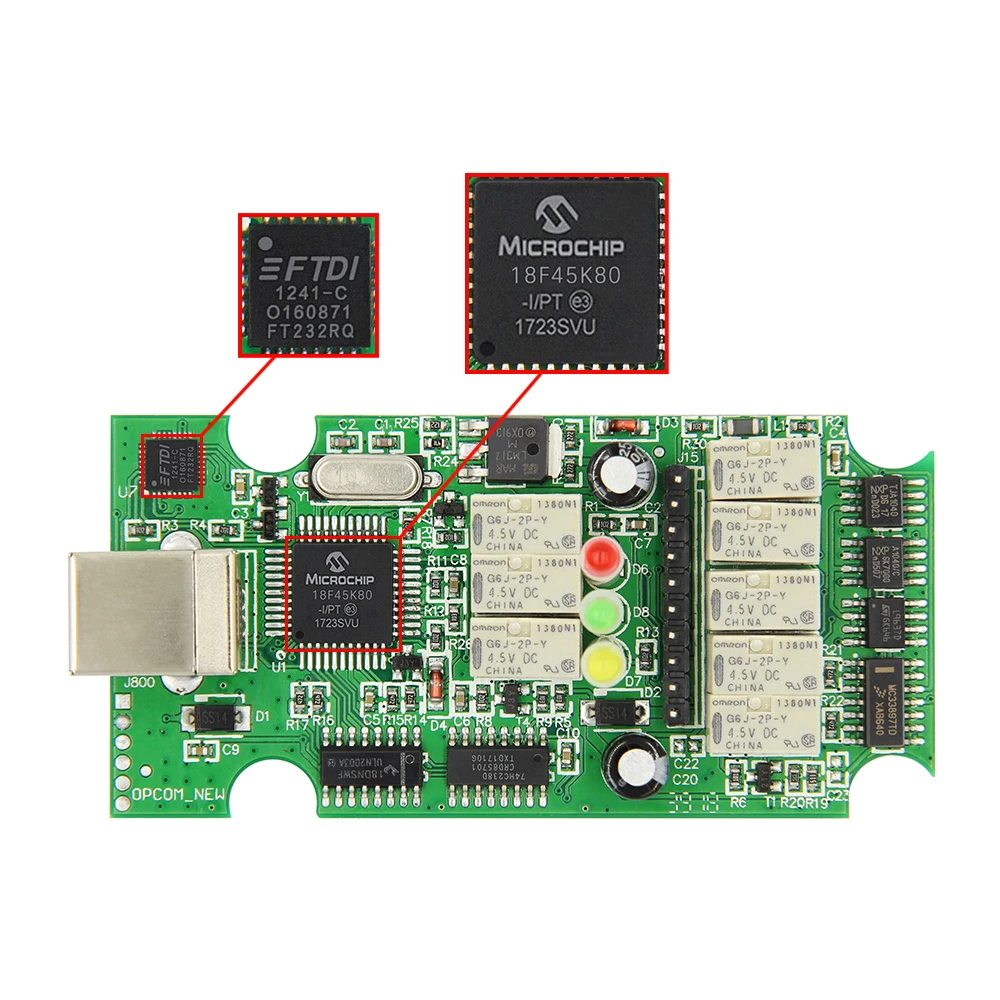 OP COM для Opel V1.95 сканер диагностики автомобиля с PIC18f458 FT232RQ OPCOM V1.70 может быть флэш - Фото №1