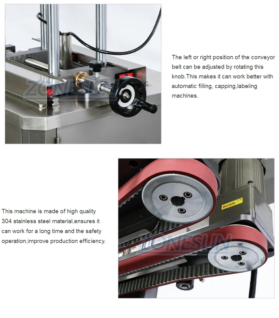 ZONESUN ZS-JP1 Automatic Round Bottle Clamping Transfer Conveyor Work with Printer