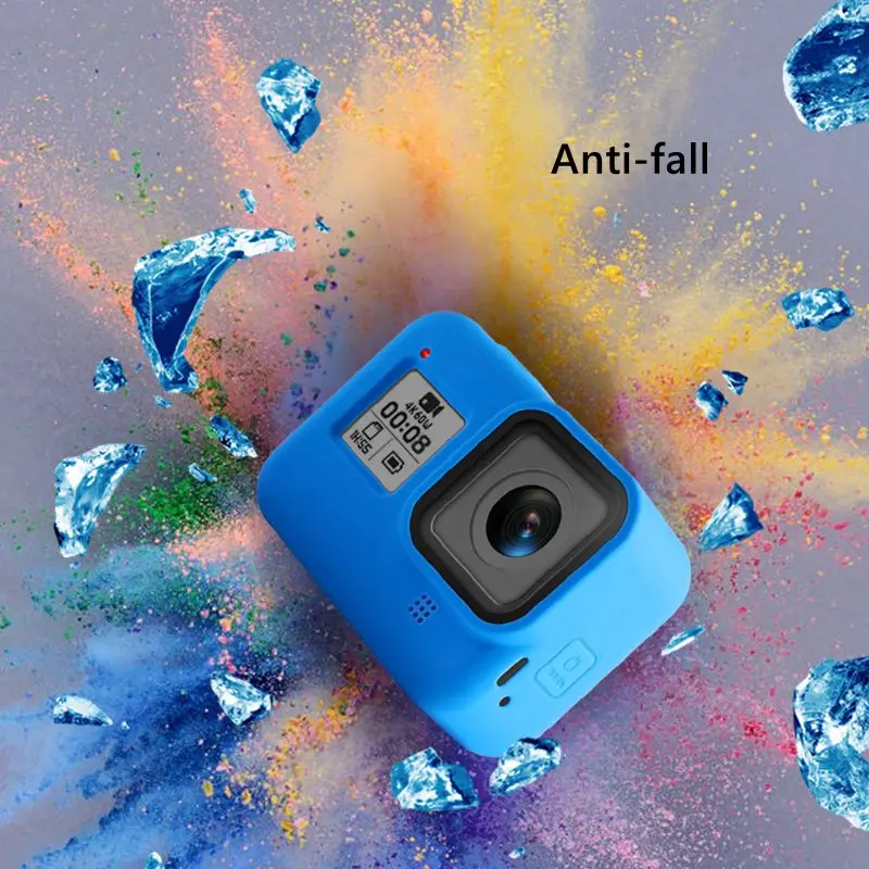 Цветной мягкий силиконовый резиновый защитный чехол для GoPro Hero 8 черный Go Pro