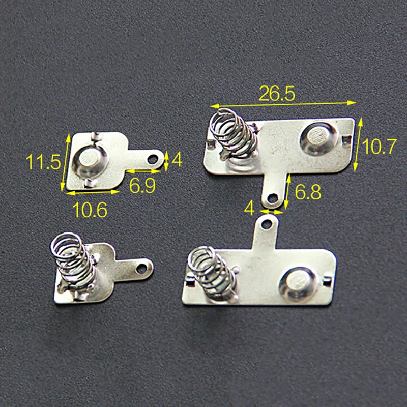 50PCS Replacement Metal Batteries Spring Contact Plate Silver For AA