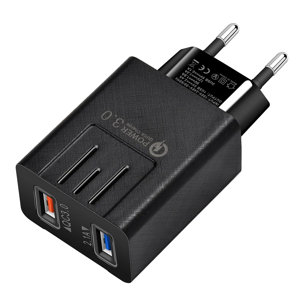 Быстрая зарядка USB адаптер ЕС QC3.0 двойной USB зарядное устройство адаптер питания для планшета смартфон для Xiaomi EU штекер