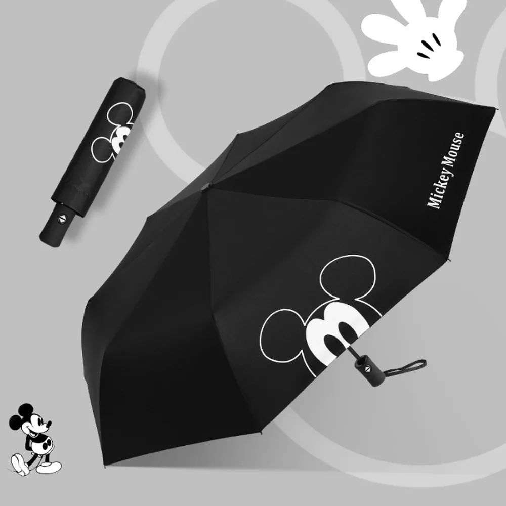 Disney Mickey Automatic Tri Fold Cute Animation Cartoon Umbrella Vinyl