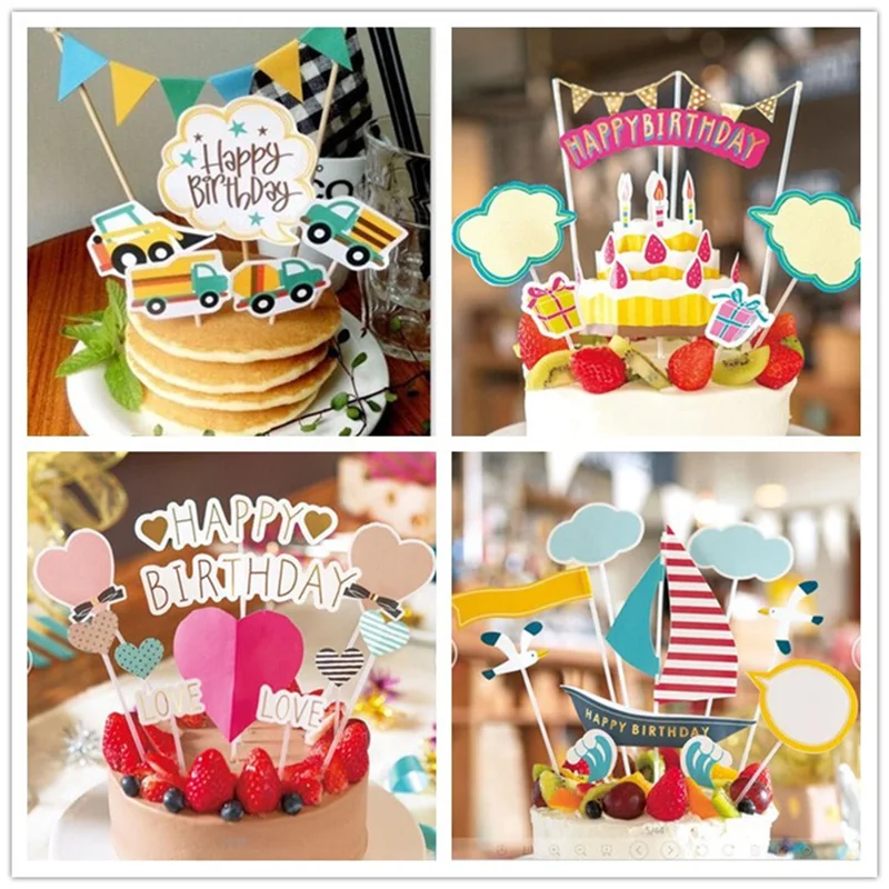 INS картонная доска топпер для торта С Днем Рождения любовь сердце день рождения