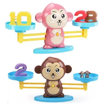 

Math Match Game Board Toys Monkey Digital Balance Scale Toy Kids Educational Toy Addition Subtraction Math Toys