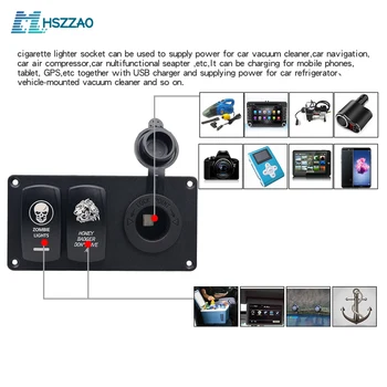 

12-24V GM Car RV Panel Switch Car USB Mobile Charger Digital Voltmeter Combination For Car Ship Yacht RV bus Etc