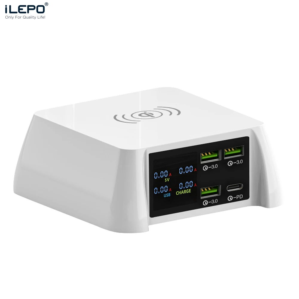 - ILEPO 100W Wireless Charger PD 20W USB C Fast Charger For IPhone 1211 ProXRXs Max Samsung 9V2A 5V3A Fast Charger Station
