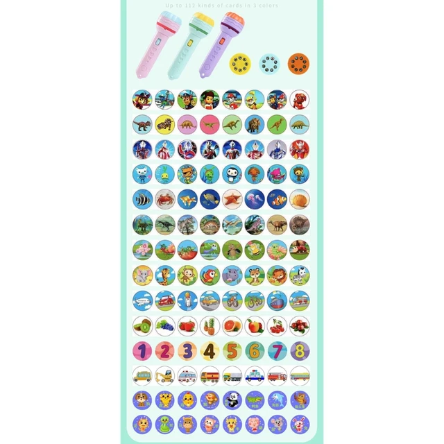 57EE Projection Lamp Gift Projector Torch Kids Flashlight Story Book Early Educational Light-up Toys Sleep Light Preschool 1