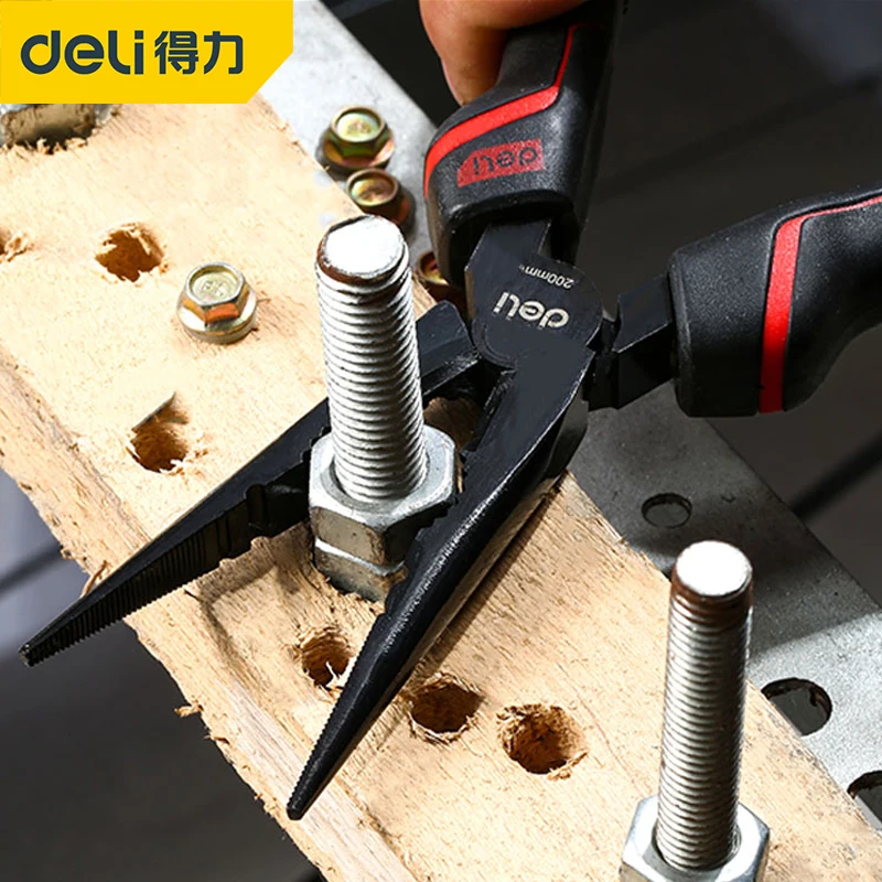 

Deli Multi Tool Wire Stripper Crimping Pliers 6/8 Inch Multifunctional Labor-Saving Vise Needle Nose Pliers Hand Tool