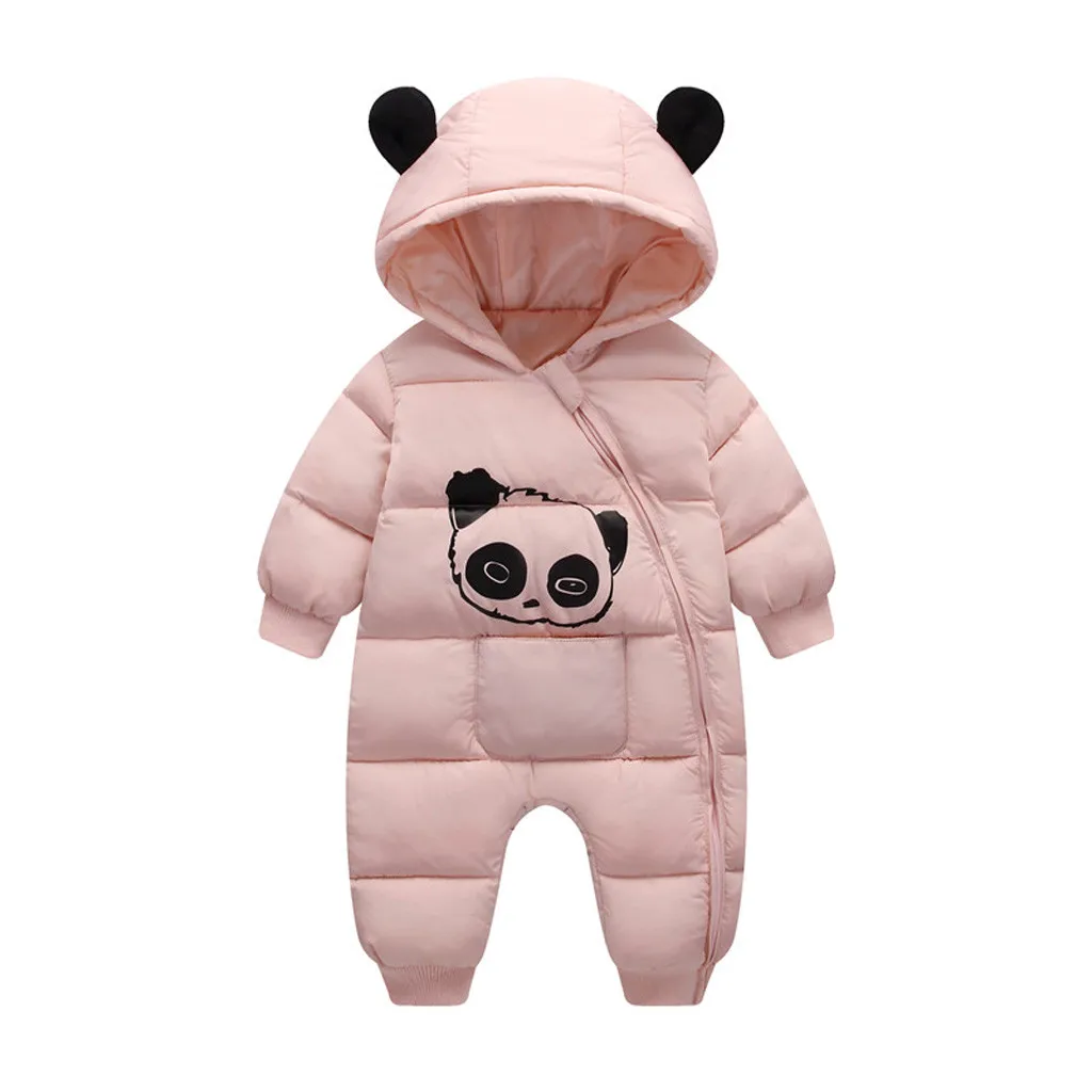 

TELOTUNY Winter Plus velvet to keep warm thick Hooded rompers infant Baby Boy Girl Snowsuit cartton Jumpsuit Hoodie Costume ZS21