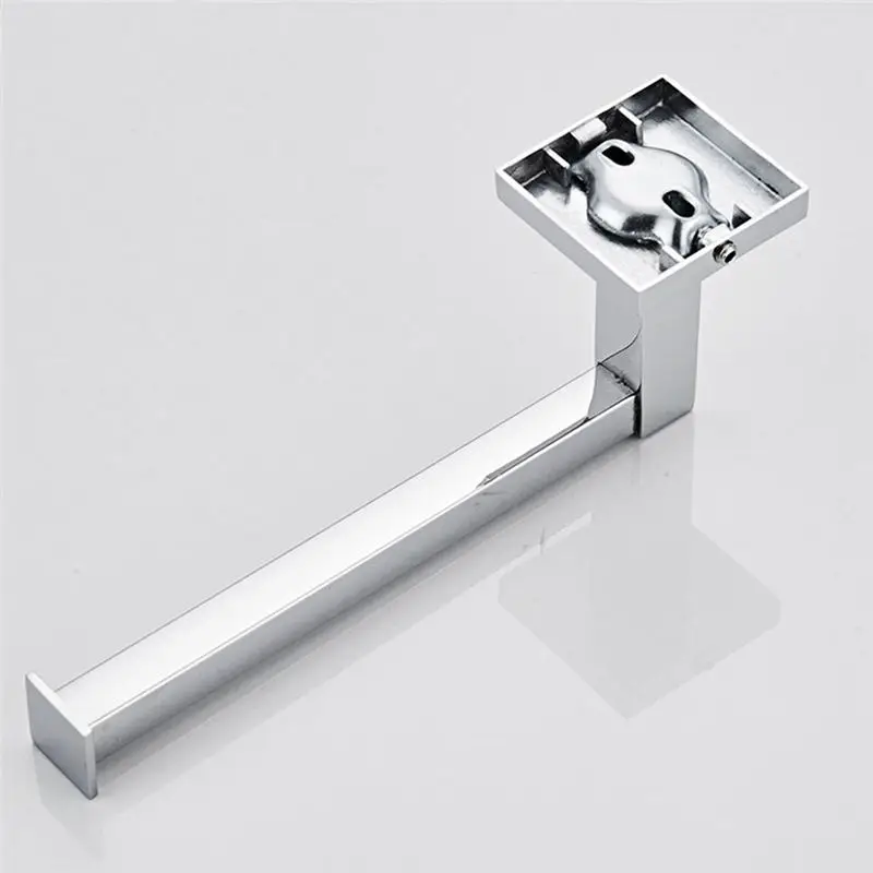 Washroom Paper Roll Holder Chrome Square Toilet Roll Shelf Waterproof Towel Holder Wall Mounted Toilet Paper Towel Shelves