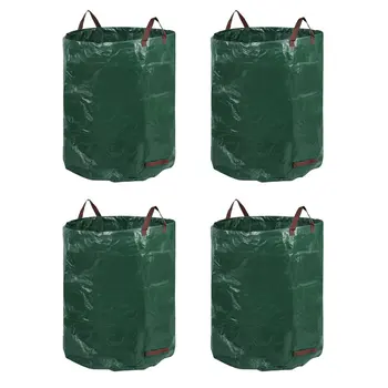 

4PCS 272 Liters Reusable Large Polyethylene Garden Waste Bags Leaf Grabbers Double Seams Yard Waste Containers