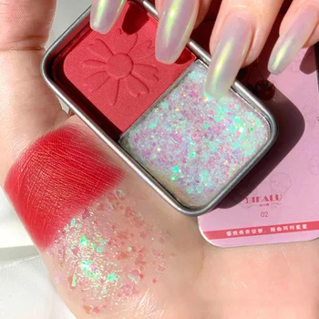 

2 Colors Natural Glitter Shimmer Stain Matte Pearlescent Eye Shadow Pigment Eye Shadow Palette Makeup Cosmetics Eyeshadow TSLM1