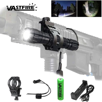 

5000LM 501B T6 LED White Tactical Hunting Flashlight Airsoft Scout Light Outdoor Rifle Pistol Lantern Fit 20mm Rail