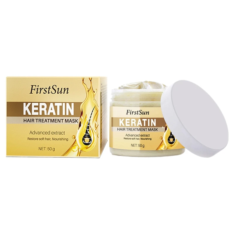 Волшебная кератиновая маска для лечения волос Firstsun Эффективно восстанавливает