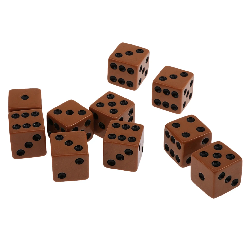 Pack of 10pcs 18mm Six Sided D6 Spot Dices for D&D TRPG Party Board Game Toys