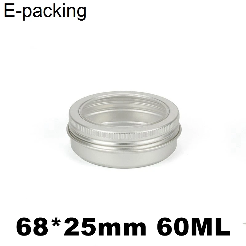 

60ML 68*25mm Swivel Aluminum Can With Window Aluminum Box Packaging for Fish-line Plasticine Box Gift Boxes Customized Logo