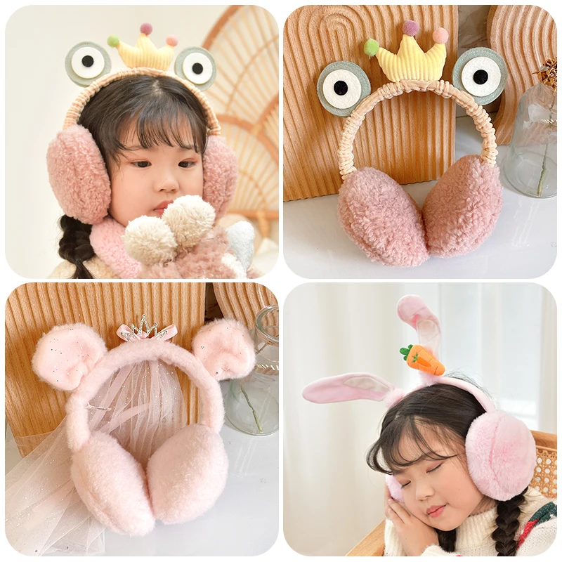 Autumn and Winter Children's Solid Color Earmuffs Keep Warm Girls Headphones Warm and Comfortable Ski Earmuffs Fashion