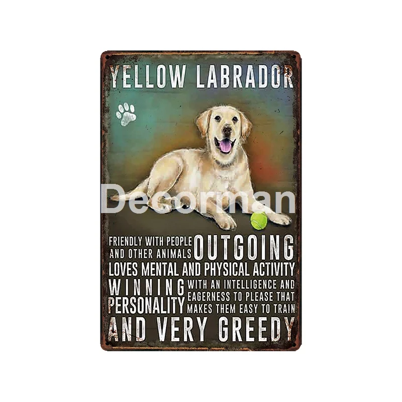 [DecorMan] Пользовательские Собака Кошка металлический знак WHIPPET лабрадоор COCKAPOD настенная живопись Декор LT-1980 - Цвет: GLA-5696