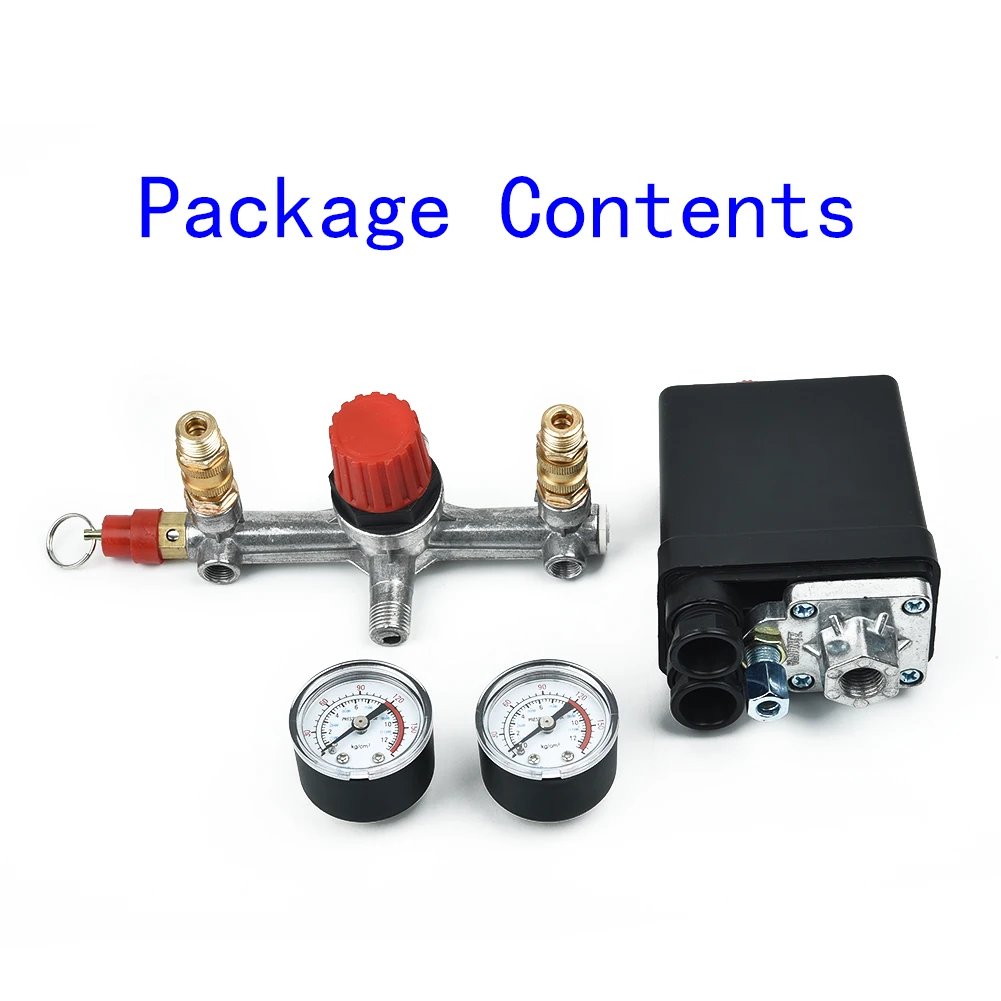 Air Compressor Pump Pressure Control Switch Valve Regulator Gauges Max 175PSI 