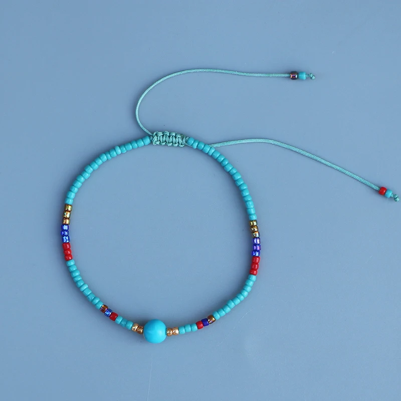 Turquoise Color EDOTHALIA Мода Miyuki Seedbeads маленькие браслеты для женщин и девушек дружба богемные бусы wrap Браслеты Подарки - Окраска металла: Turquoise Color