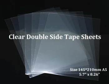

Size A5 145*210mm Clear Transparent Ultrathin Double Sided Tape Sheet Transparency Sticky Glue 10/30/50