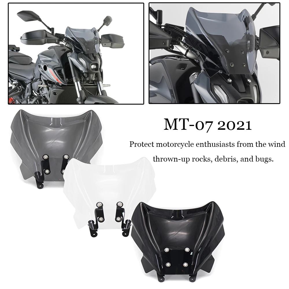 

NEW Motorcycle Accessories Windshield Windscreen Fairing Wind Shield Deflector For YAMAHA MT07 MT-07 2021 2022