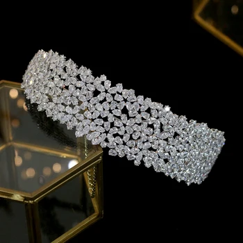 

Luxury Wedding Hair Accessories Bridal Princess Headwear Cubic Zirconia Crown Wedding Accessories tiara